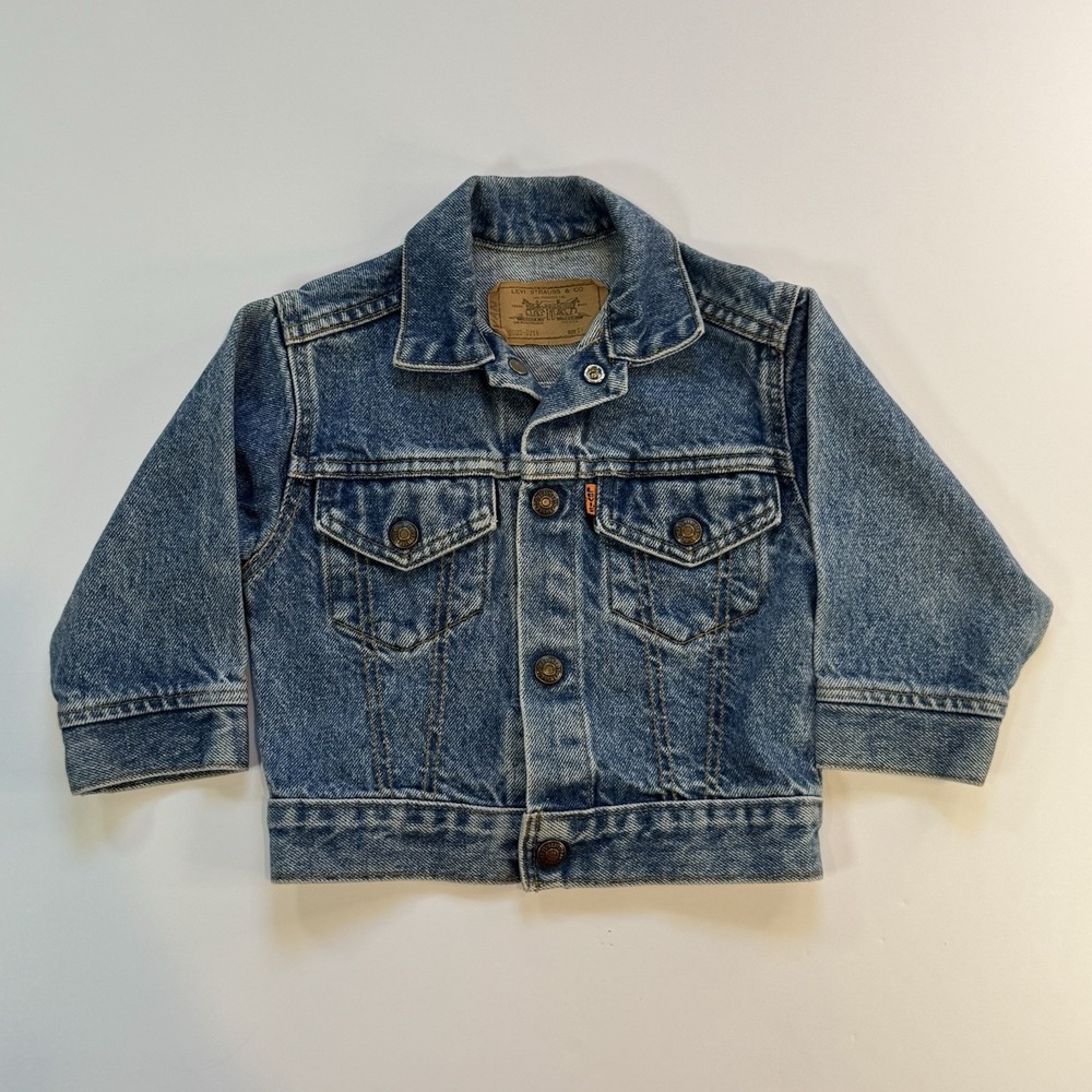 Levi's Little Levis Denim Jacket Kids 2T Blue Trucker 72025 0214 Orange Tab